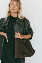Load image into Gallery viewer, Savannah Dark Chocolate Suede Hobo Bag | Vestirsi