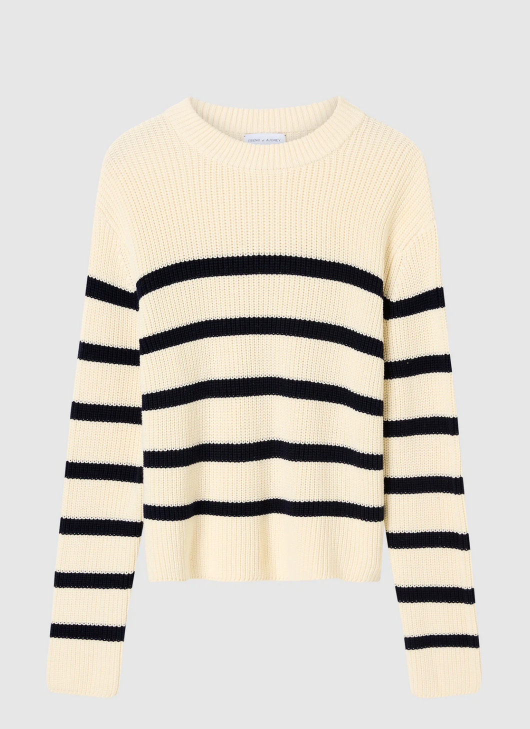 Cotton Striped Knit, White Stripe | Friend of Audrey