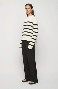 Cotton Striped Knit, White Stripe | Friend of Audrey