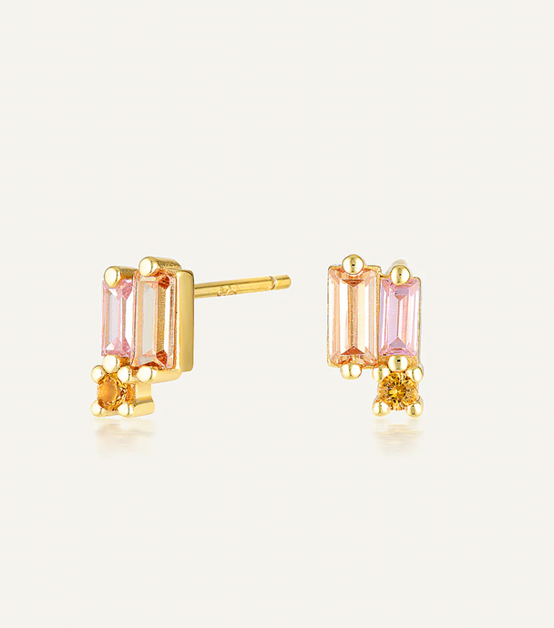 Esme Stud Earrings Peach/Pink | Avant Studio