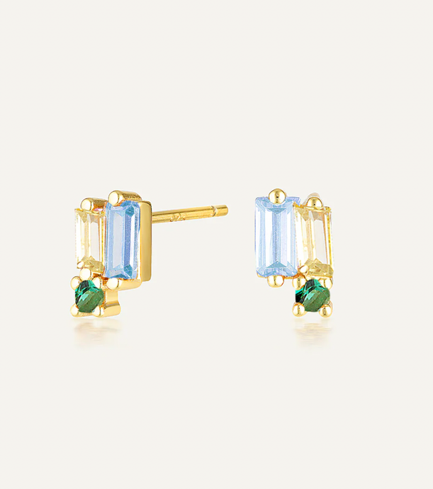 Esme Stud Earrings Green/Blue | Avant Studio