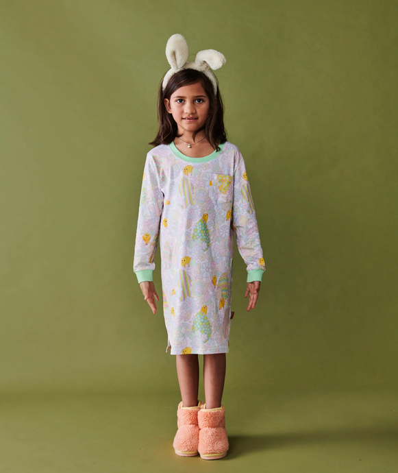 Egg Hunt Organic Cotton Long Sleeve Nightie | Kip & Co