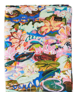 KIP&CO X KEZZ BRETT WATERLILY WATERWAY RECTANGULAR LINEN TABLECLOTH | Kip & Co