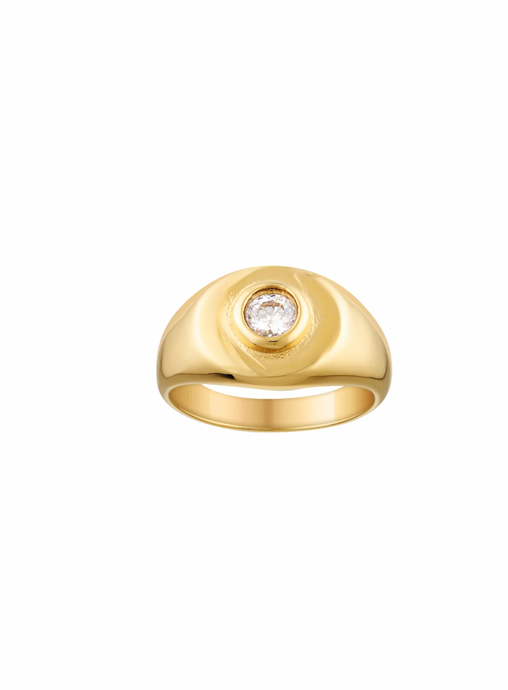 Heritage Signet Pinky Ring Clear size 4 | Porter