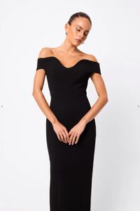 Modernist Maxi Dress, Black | Mossman