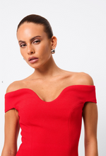 Load image into Gallery viewer, Modernist Maxi Dress, Red | Mossman
