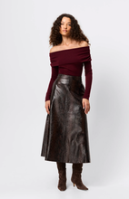 Load image into Gallery viewer, Lucent Midi Skirt Snake Print | Mossman