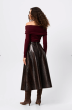 Load image into Gallery viewer, Lucent Midi Skirt Snake Print | Mossman
