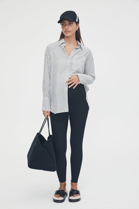 Atlas Shirt (Vertical Charcoal Strip) / Logoe Heritage