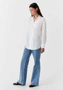 Hazel Silk Shirt Cream - Morrison