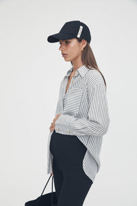 Atlas Shirt (Vertical Charcoal Strip) / Logoe Heritage