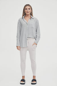 Atlas Shirt (Vertical Charcoal Strip) / Logoe Heritage