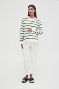 Side Tie Knit (Sage/Off White) | Legoe Heritage