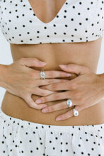 Load image into Gallery viewer, Mali Ring Set, White Gold/Aquamarine | Porter Jewellery