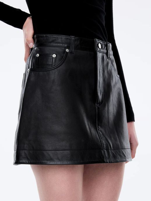 Core Leather Mini Skirt Black / Ena Pelly