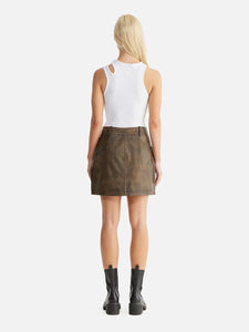 Lennie Leather Mini Skirt Brown / Ena Pelly