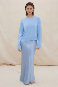 Rhyme Combo Slip Knit Dress, Dawn Blue | Sovere