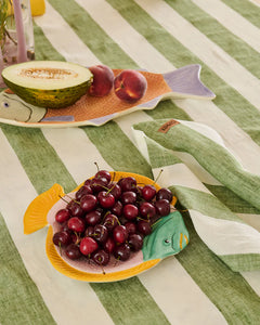 Moss Stripe Rectangular Tablecloth | Kip & Co