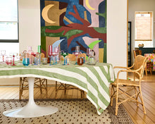 Load image into Gallery viewer, Moss Stripe Rectangular Tablecloth | Kip &amp; Co