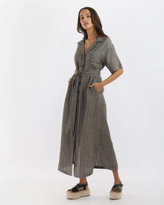 Set Sail Linen Stripe Dress / Amelius