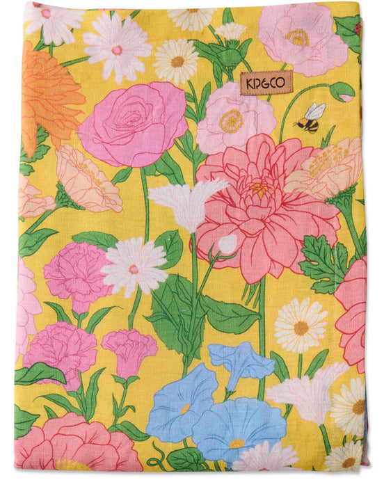 Follow The Sun Yellow Round Tablecloth | Kip & Co