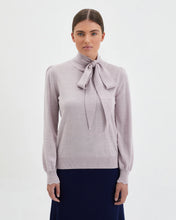 Load image into Gallery viewer, Jacqueline Bow Sweater Rose Melange / Iris &amp; Wool
