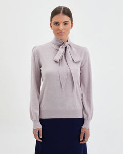 Jacqueline Bow Sweater Rose Melange / Iris & Wool