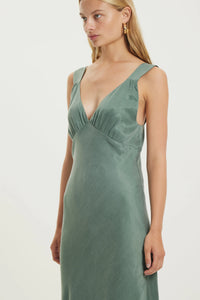 Magnetic Camisole Bias Slip Dress, Teal | Third Form