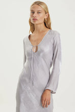 Load image into Gallery viewer, Untamed Bias Tie Up Maxi Dress, Silver | Third Form