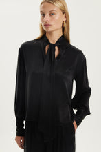 Load image into Gallery viewer, Magnetic Tie Neck Blouse, Black | THIRD FORM