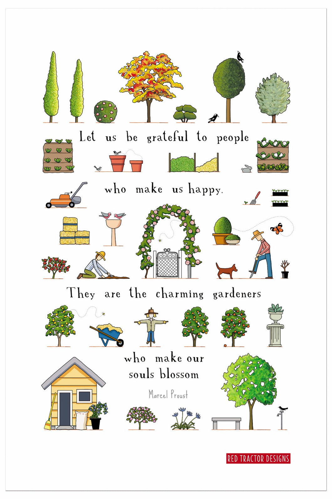 A Day In The Garden Teatowel | Red Tractor Designs