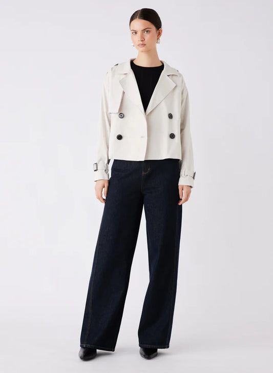 Avenue Cropped Trench Chalk | Esmaee