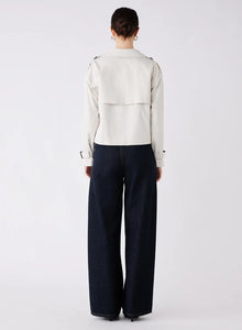 Avenue Cropped Trench Chalk | Esmaee