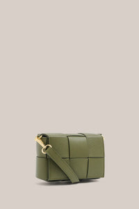 Margot Mini Khaki Leather Woven | Vestirsi