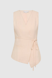 The Linen-Blend Wrap Vest / Friend of Audrey