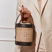 Load image into Gallery viewer, Brittany Black Rattan Bucket Bag | Vestirsi