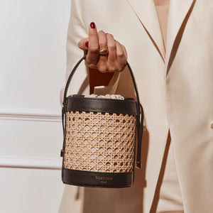 Brittany Black Rattan Bucket Bag | Vestirsi