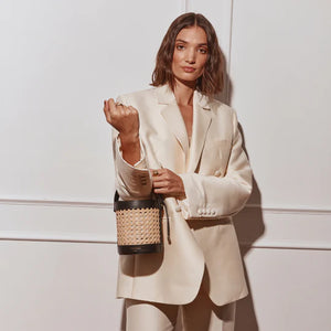 Brittany Black Rattan Bucket Bag | Vestirsi