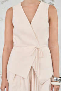 The Linen-Blend Wrap Vest / Friend of Audrey
