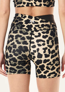 Wander 5" Bike Short Leopard Print & Smokestone | P.E Nation