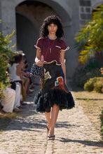 Load image into Gallery viewer, Bonetta Cotton Crop Tee Burgundy | Alemais