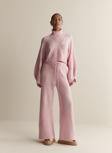 Elizabeth Wool Quilt Knit Pant, Dahlia Marle | Joslin