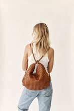 Load image into Gallery viewer, Woven Bella Tan 2 in 1 Convertible Backpack Tote | Vestirsi, Pre Order