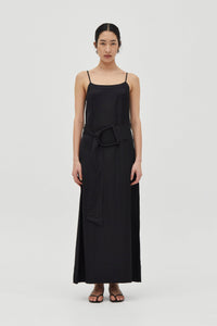 Elysian Belted Maxi Dress Black / Third Form