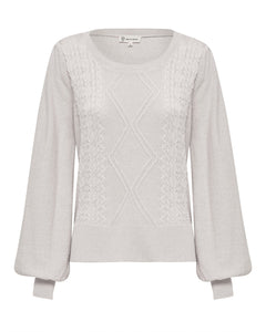Glenora Cable Crew Top Palomino | Iris & Wool