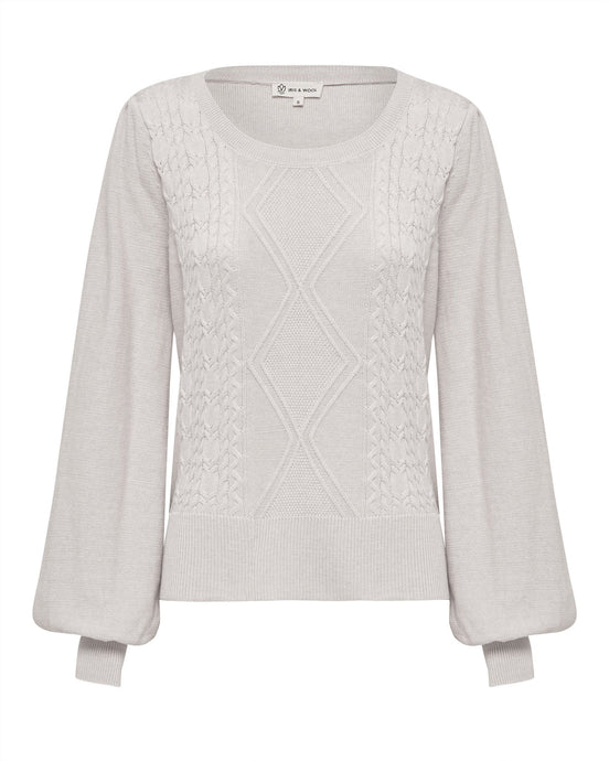 Glenora Cable Crew Top Palomino | Iris & Wool