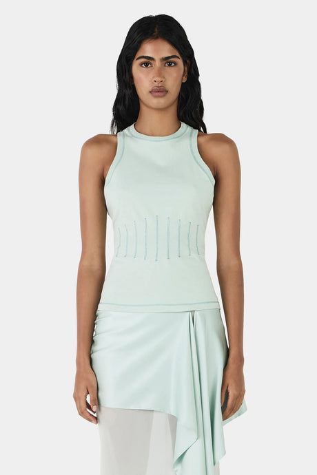 Val Topstitch Tank Seafoam / Hansen & Gretel