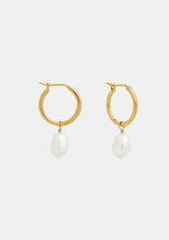 Load image into Gallery viewer, Mini Keshi Pearl Hoops Gold / Saint Valentine