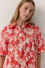 Load image into Gallery viewer, Horse Print Shirt Dress Persimon | Iris &amp; Wool