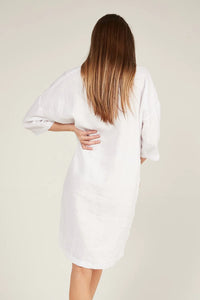 Island Shirt Dress, Blanc | Primness
